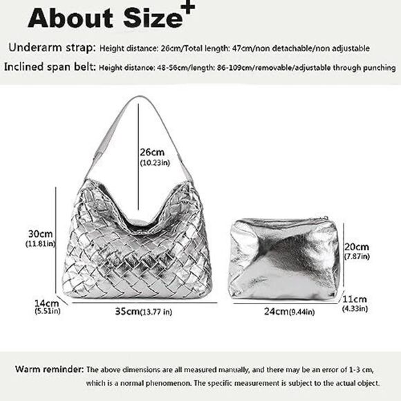 Classic Boston Satchel Woven Vegan Textured Handbags Female Satchel Messenger - Picture 3 of 7